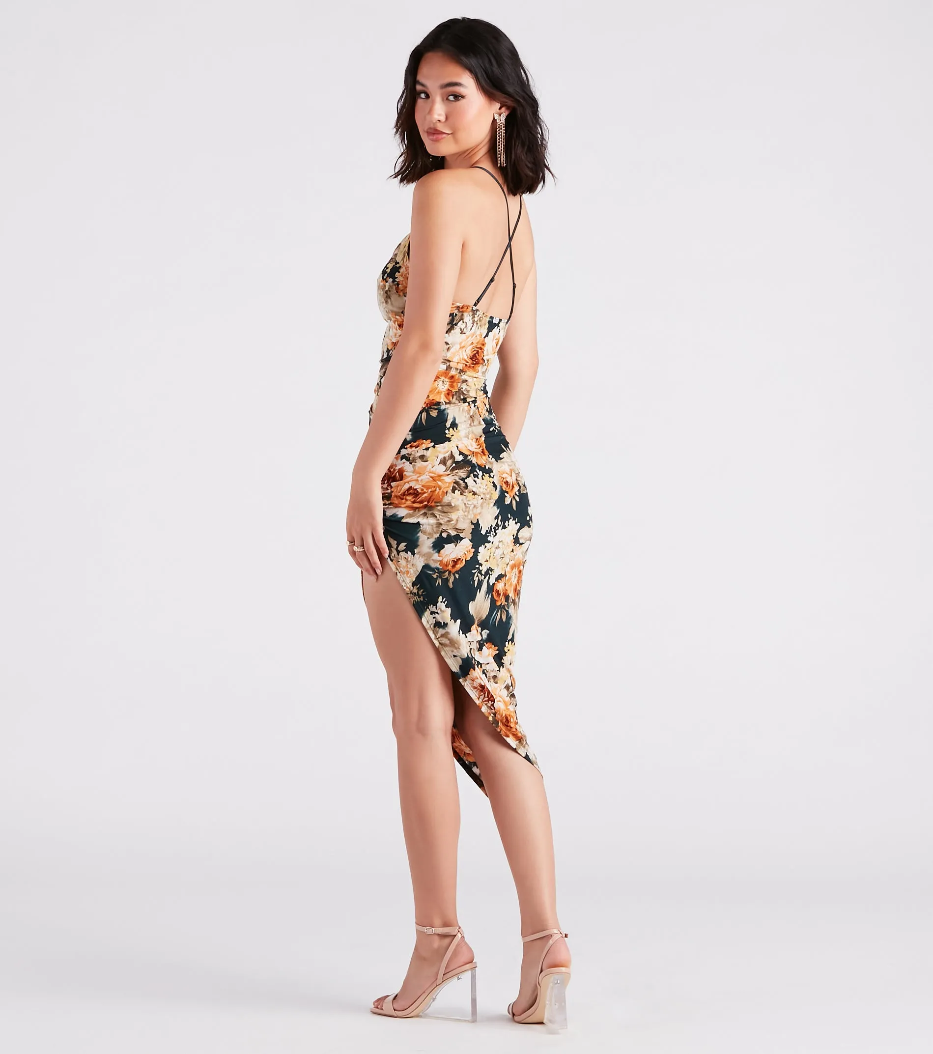 Beautiful Blooms Floral Asymmetric Midi Dress sold by Windsor product image thumbnail 2