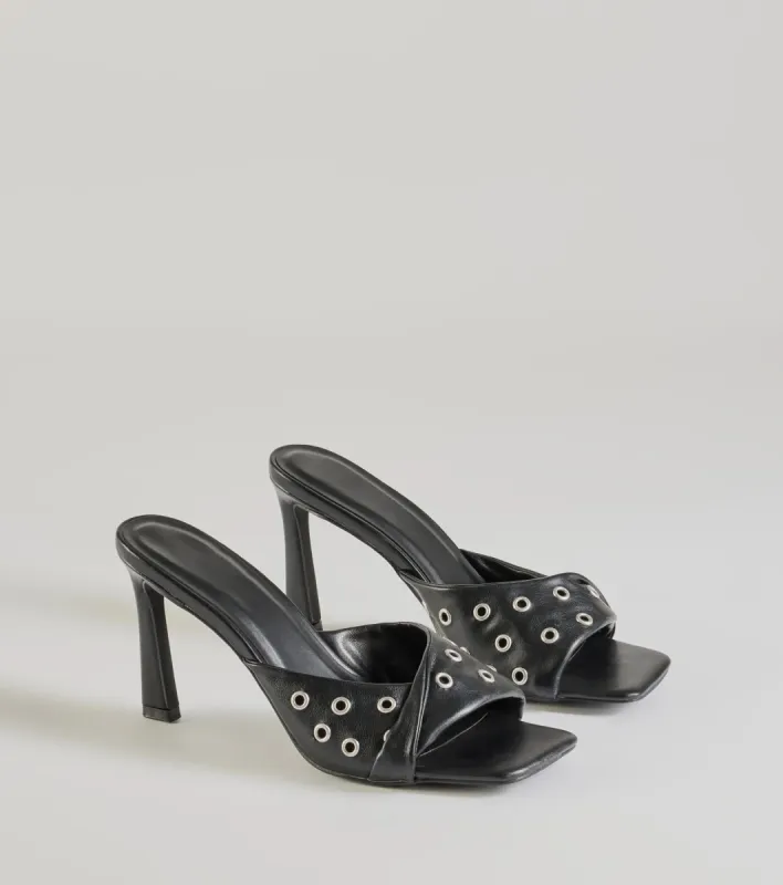 Trendy Twist Strap Stiletto Mules sold by Windsor
