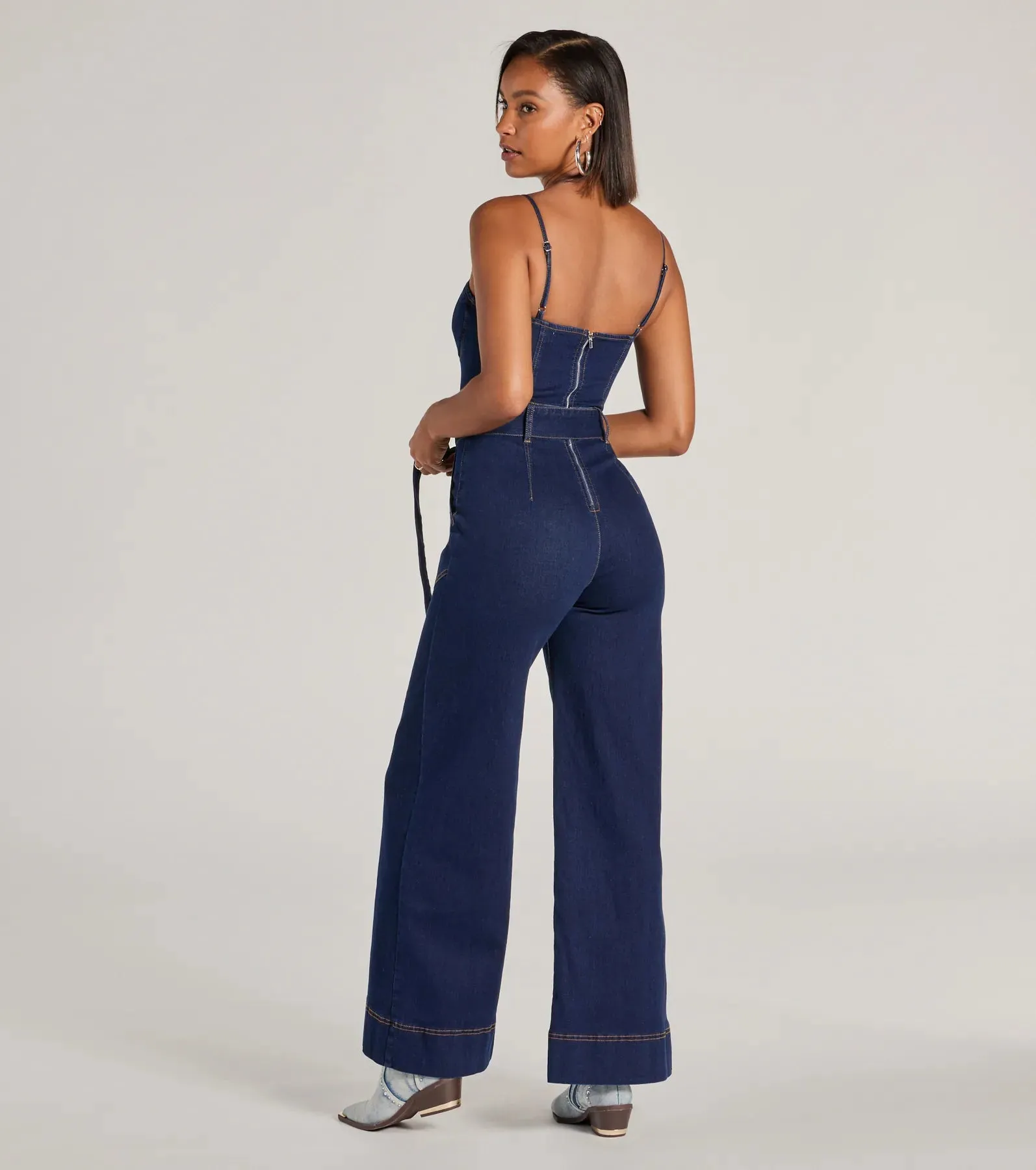 New Era Sweetheart Flare Denim Jumpsuit sold by Windsor product image thumbnail 2