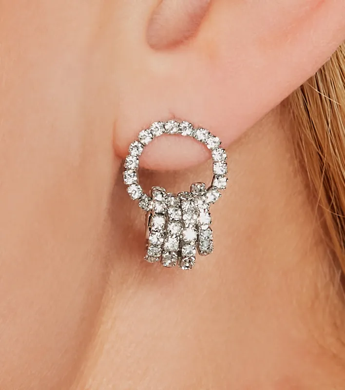 Elevated Elegance Rhinestone Mini Hoop Earrings sold by Windsor