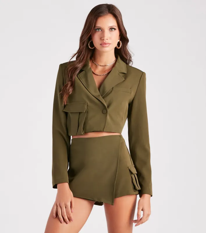 Cargo Cutie Structured Crop Blazer sold by Windsor
