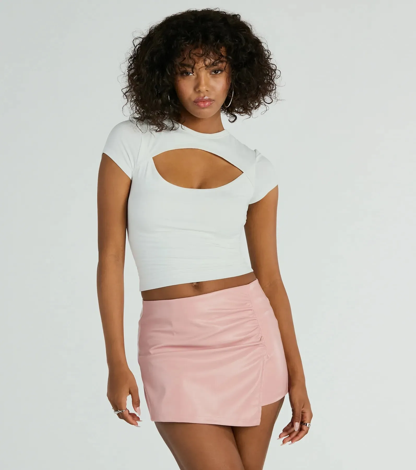 Worth It Faux Leather Mini Skort sold by Windsor