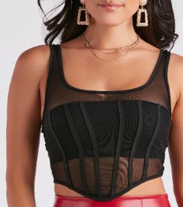 Night Out Mood Sheer Bustier Top sold by Windsor