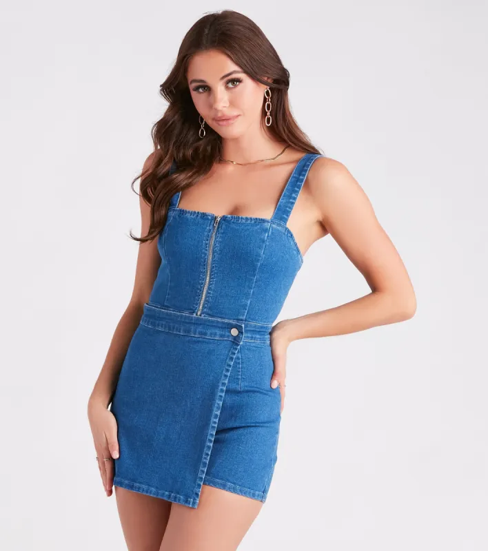 Breath Of Fresh Air Denim Skort Romper sold by Windsor