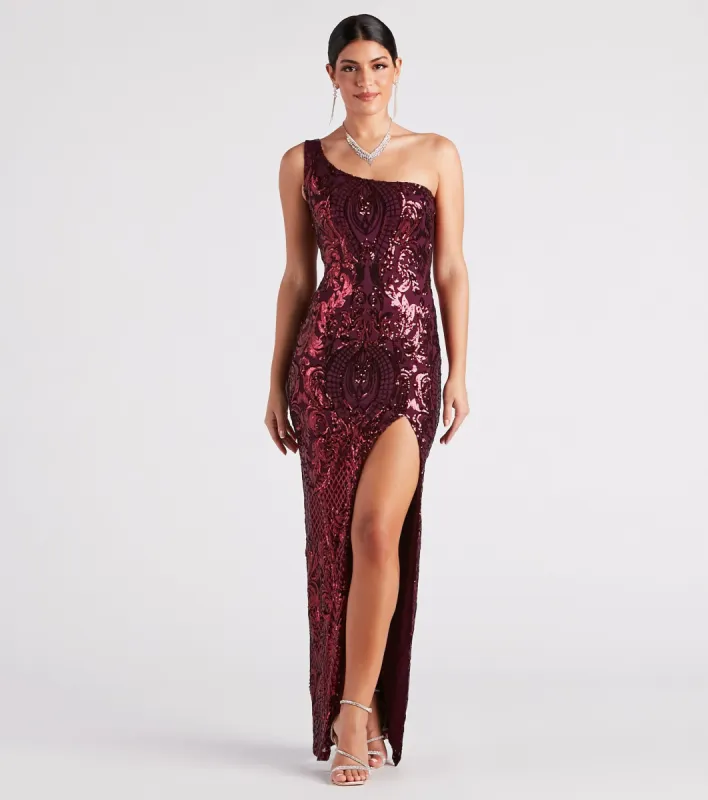 PLACEHOLDER - Eris Formal Sequin Scroll Dress sold by Windsor