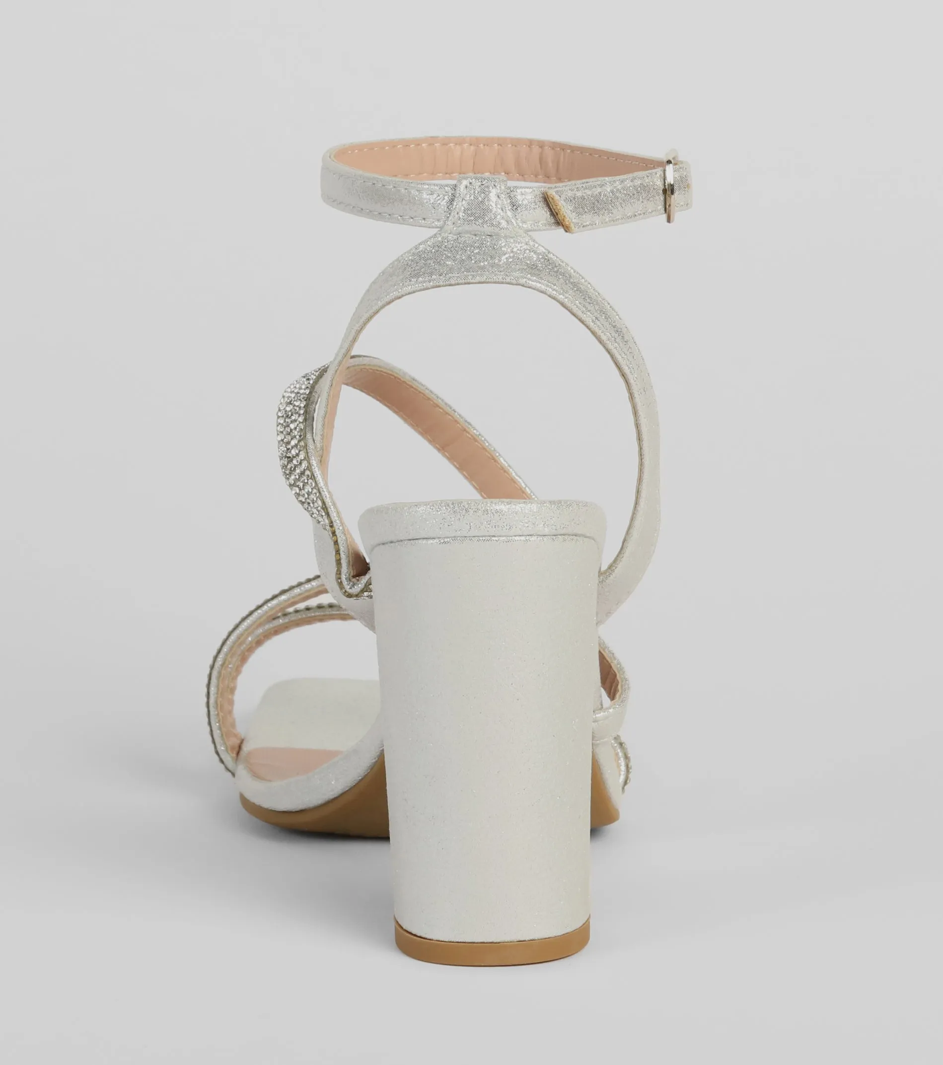 Glam On The Line Rhinestone Block Heels sold by Windsor product image thumbnail 4