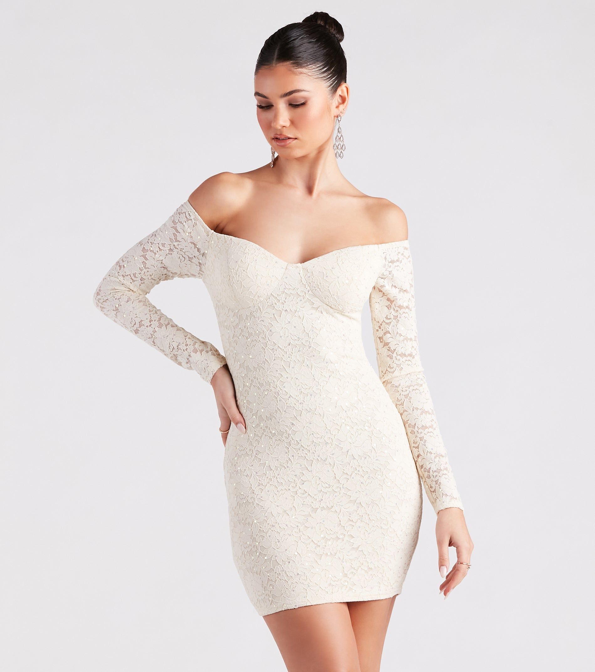 A Lil Shimmer Sequin Lace Dress sold by Windsor product image thumbnail 5