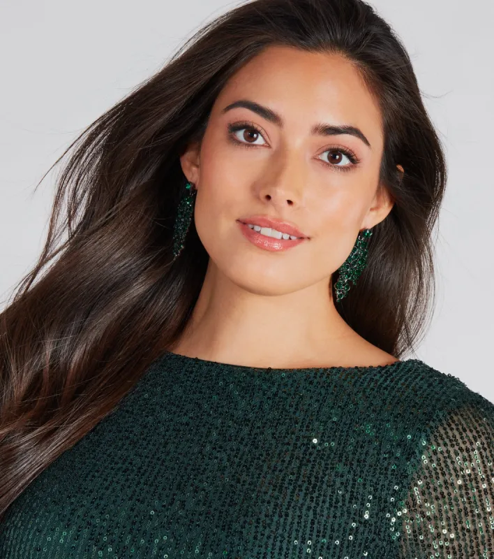 So Grand Rhinestone Chandelier Earrings sold by Windsor