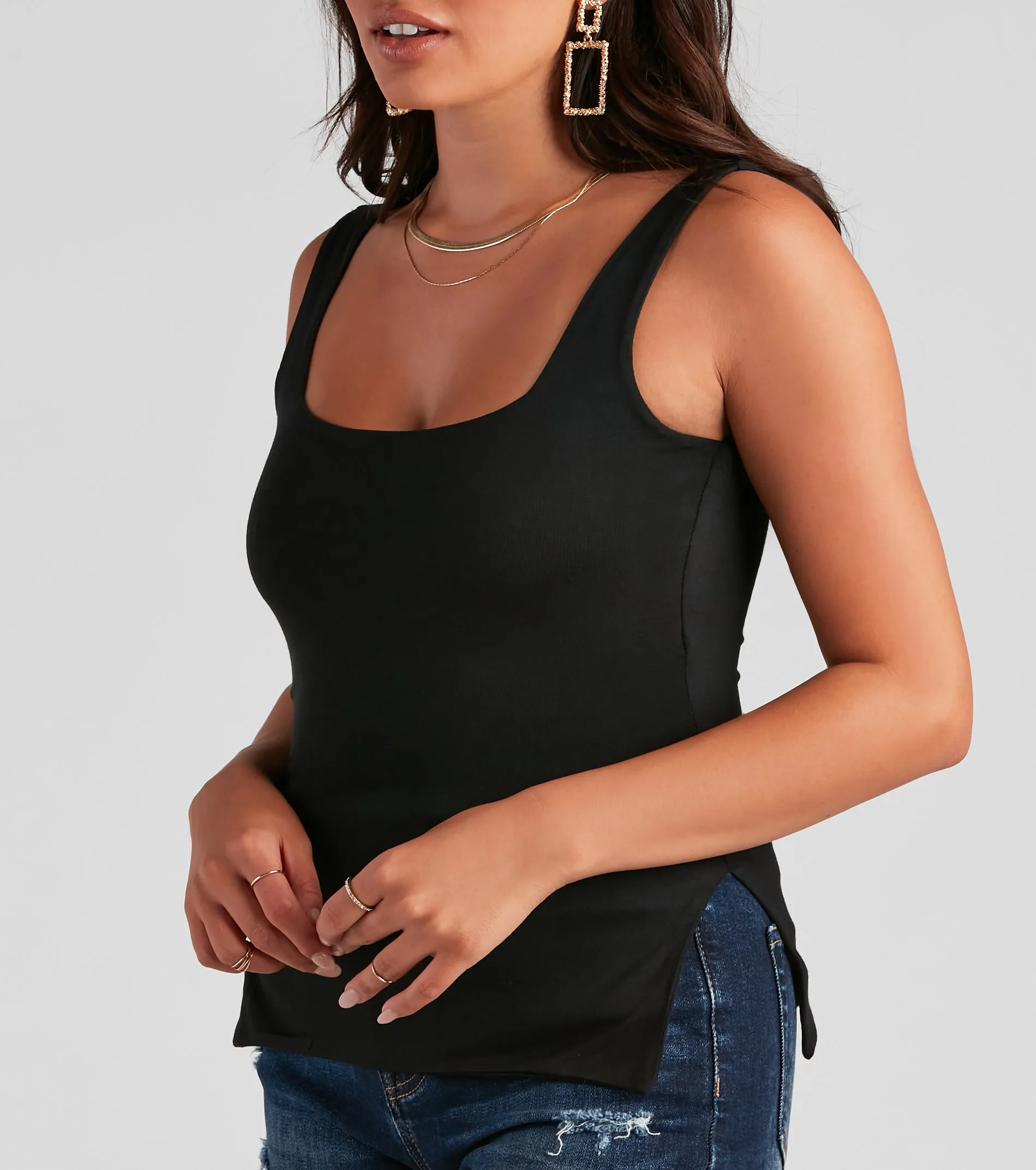 All About Basic Slit Tank Top sold by Windsor product image thumbnail 4