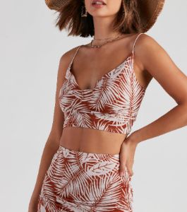 Paradise Cove Cowl Neck Crop Top sold by Windsor