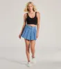 Casual Darling High-Rise Belted Pleated Denim Skort sold by Windsor