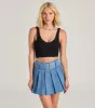 Casual Darling High-Rise Belted Pleated Denim Skort sold by Windsor