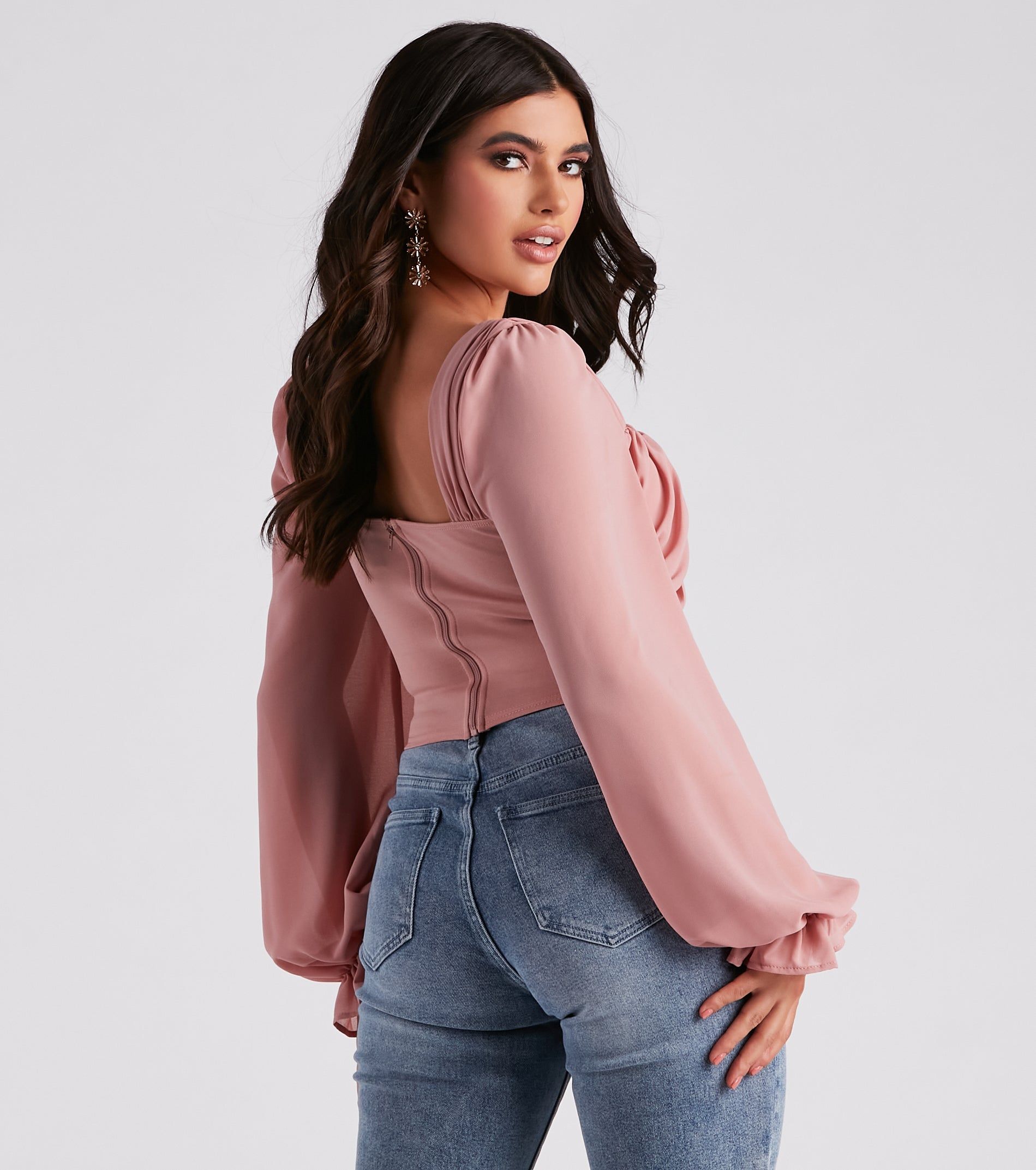 Talk About Breezy Chiffon Crop Top sold by Windsor product image thumbnail 2