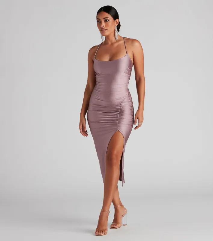CLEARANCE - Sleek Style Moves Midi Dress sold by Windsor