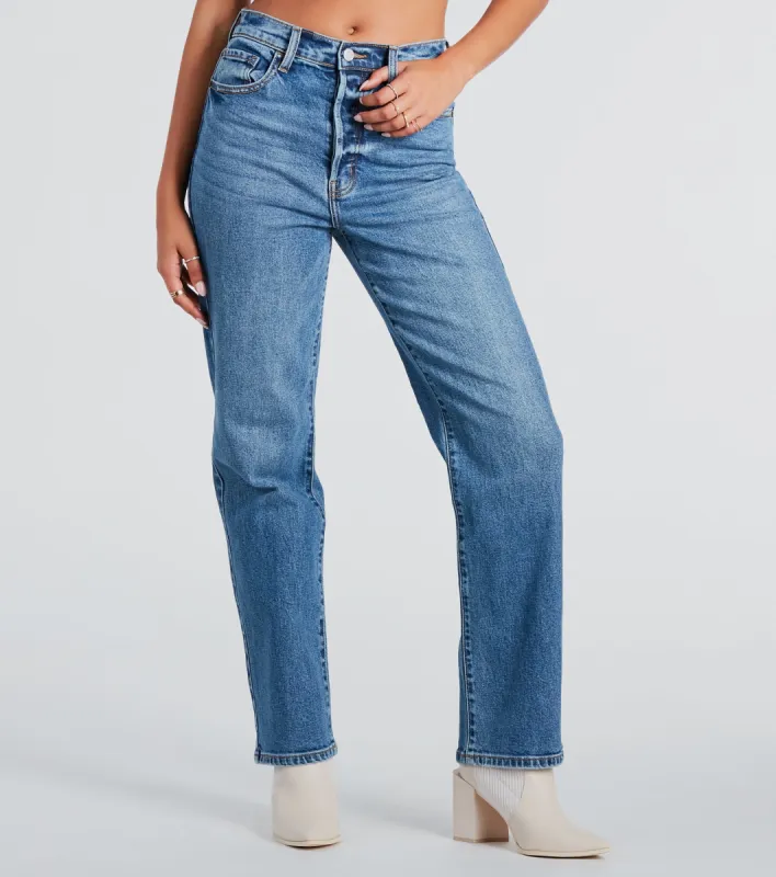 CLEARANCE - Classic High-Rise Straight-Leg Boyfriend Jeans sold by Windsor
