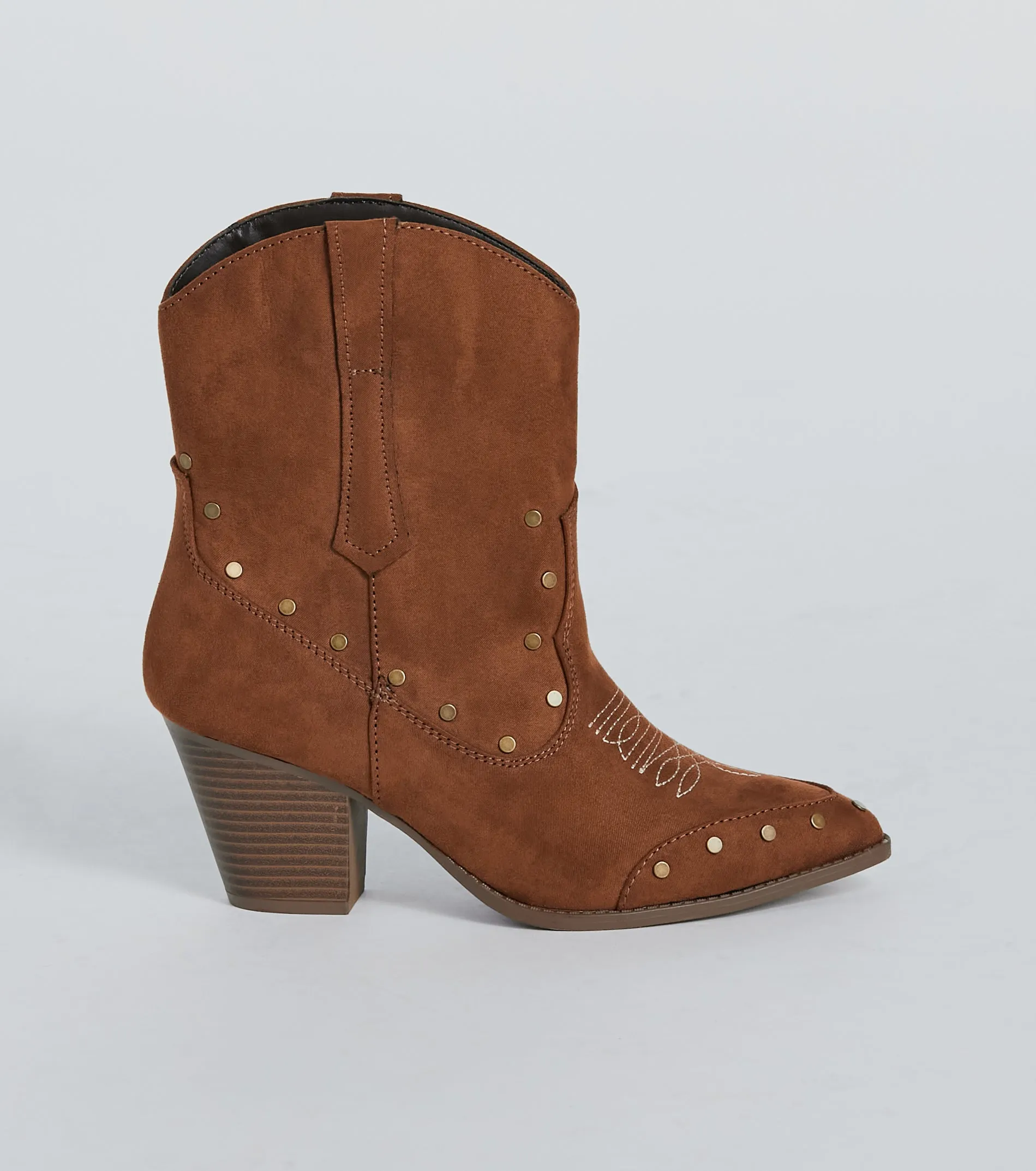 Country Style Studded Faux Suede Western Booties sold by Windsor product image thumbnail 2