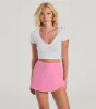 Perfect Delight High Rise Scallop Wrap Mini Skort sold by Windsor
