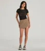 Perfect Delight High Rise Scallop Wrap Mini Skort sold by Windsor