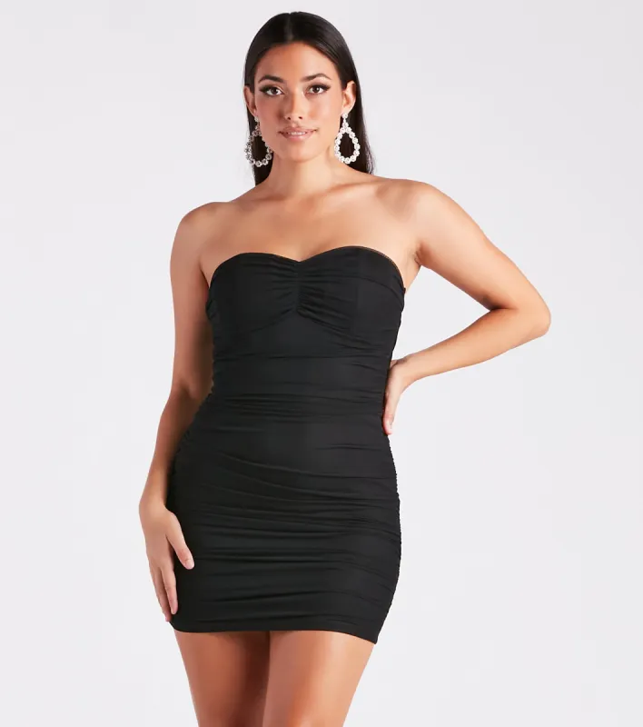 Miss Hot Mesh Strapless Mini Dress sold by Windsor