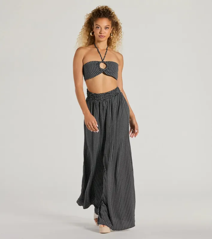 All Set Up High Rise Geometric Palazzo Pants sold by Windsor