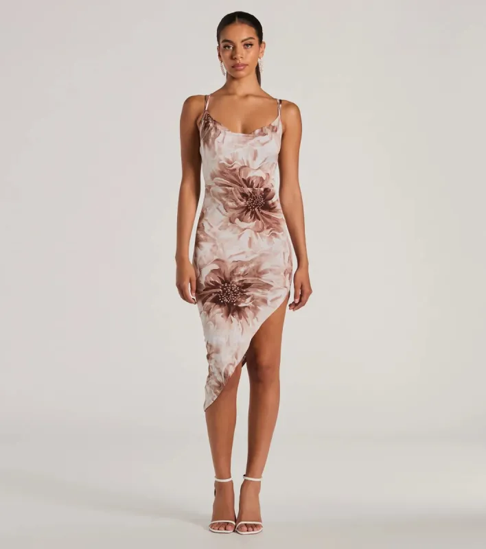 Island Neutrals Halter Strappy Tropical Midi Dress sold by Windsor