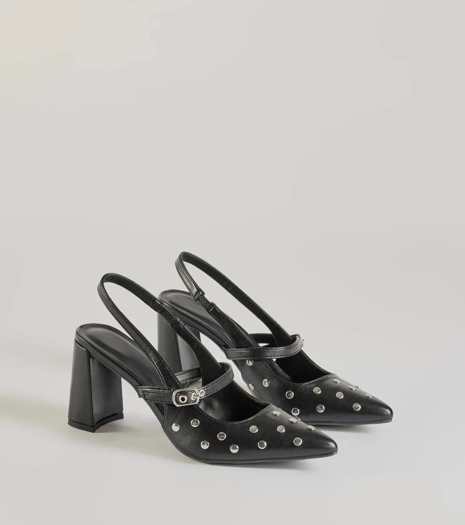 Chic Studded Faux Leather Sling-Back Pumps sold by Windsor