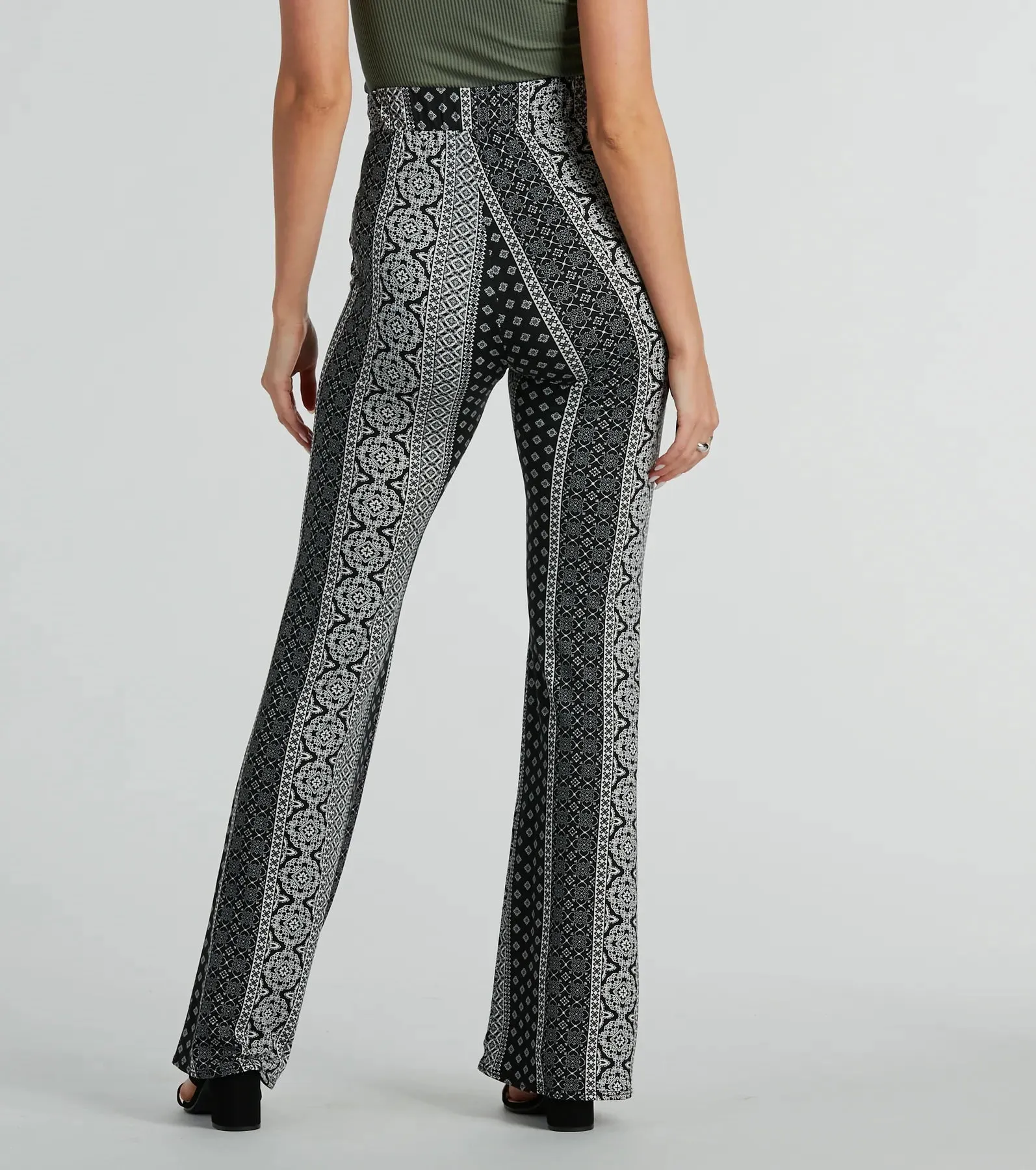 Breezy Vibes Boho Print Knit Flare Pants sold by Windsor product image thumbnail 3
