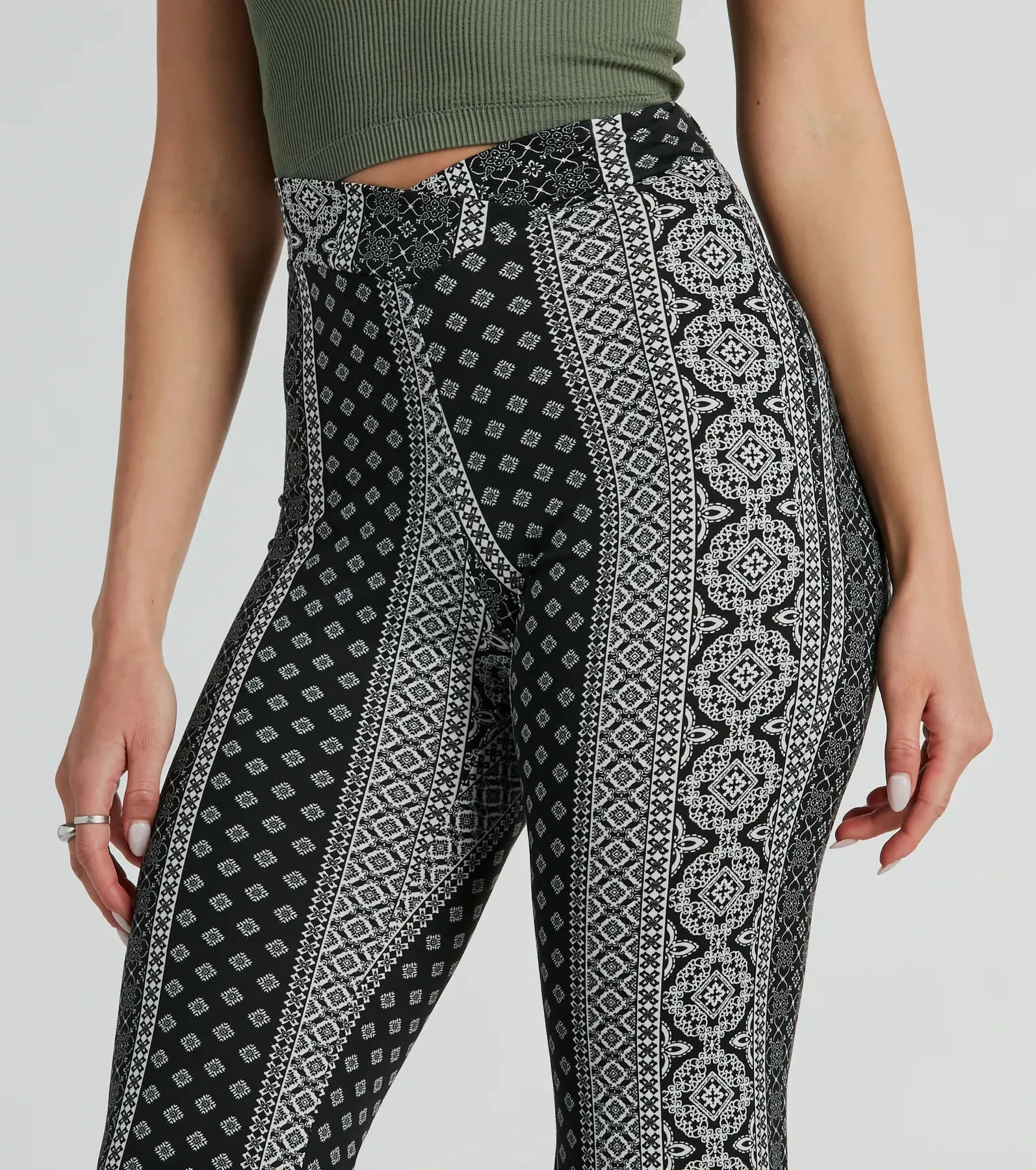 Breezy Vibes Boho Print Knit Flare Pants sold by Windsor product image thumbnail 4