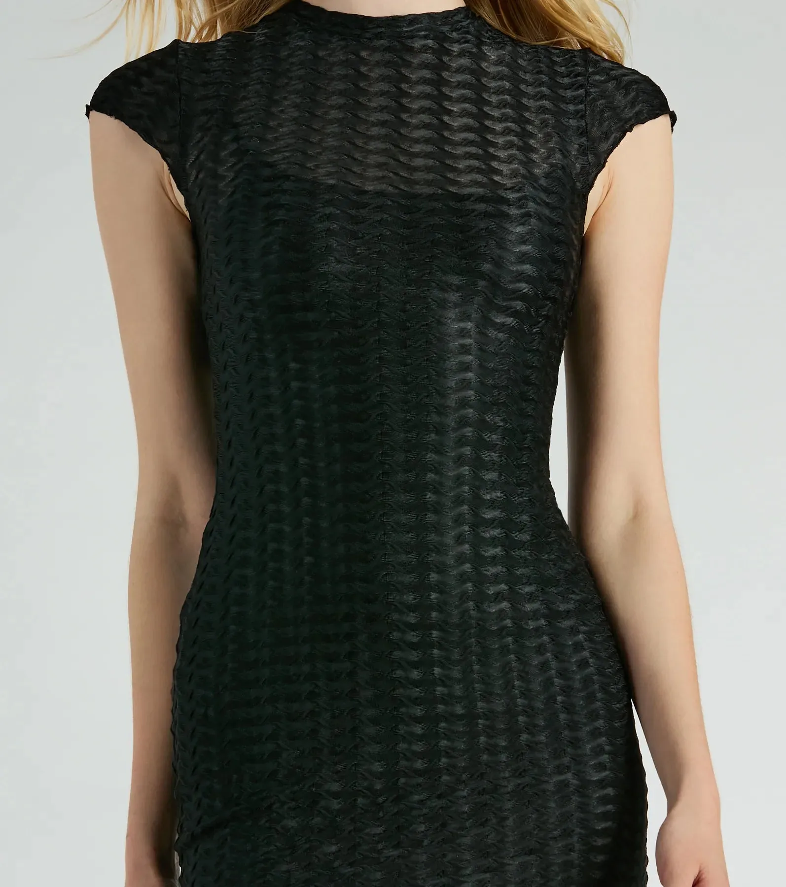 Casually Flawless Crew Neck Textured Midi Dress sold by Windsor product image thumbnail 3