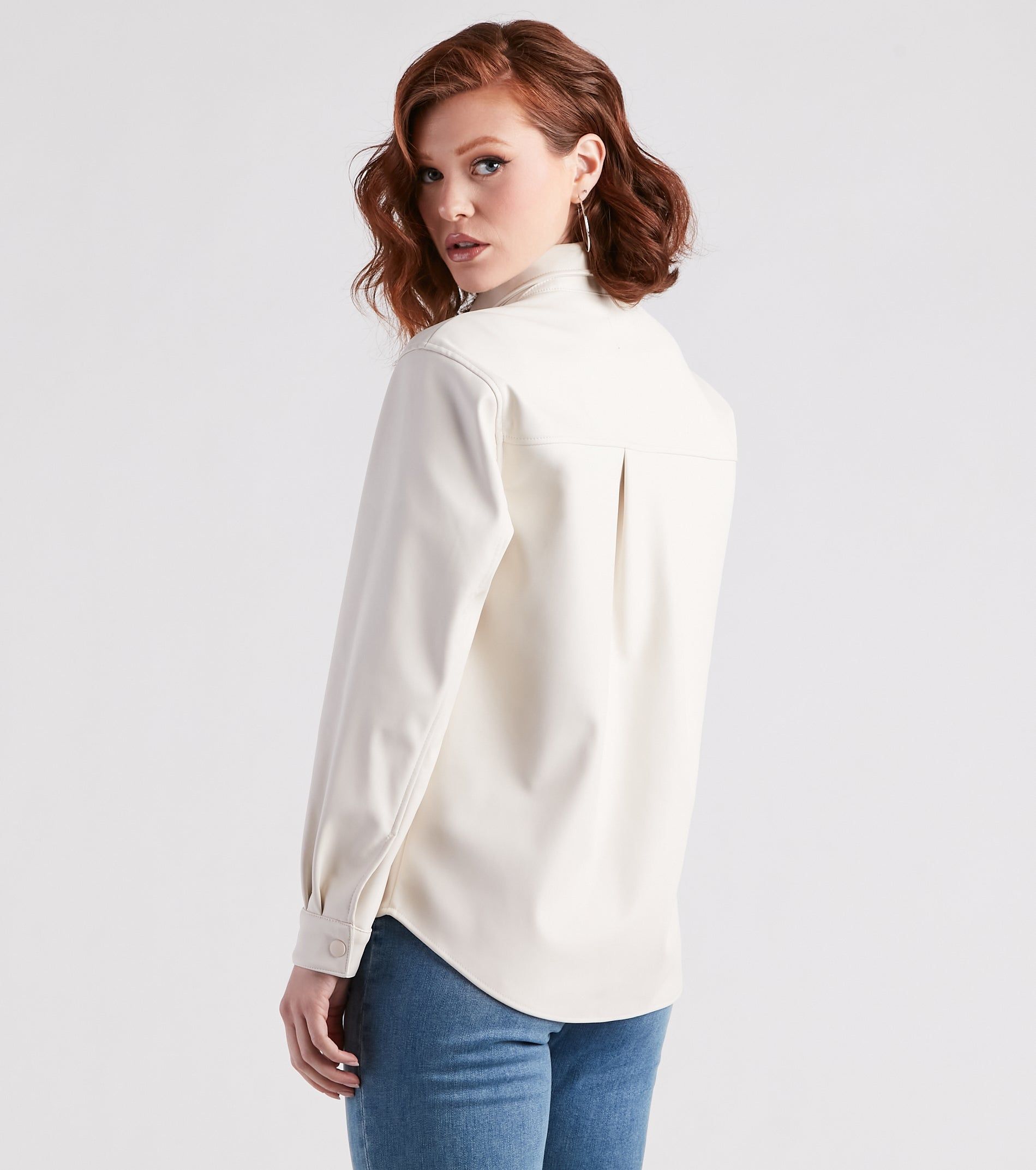 Hey Cool Girl Faux Leather Shacket sold by Windsor product image thumbnail 2