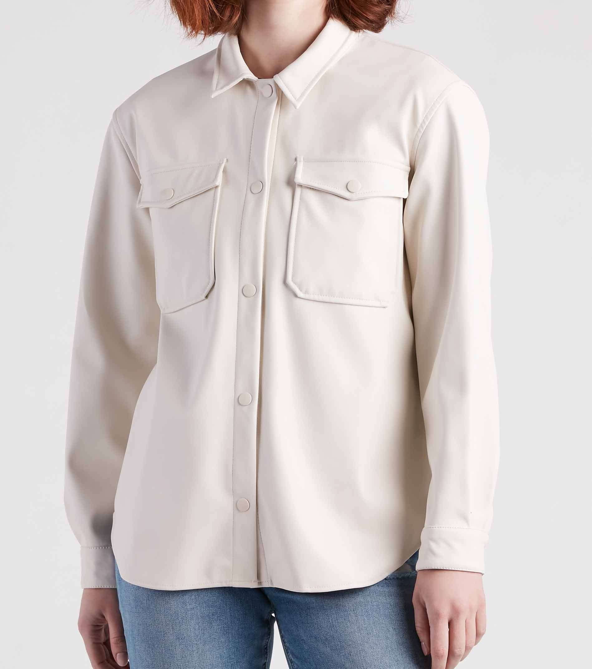 Hey Cool Girl Faux Leather Shacket sold by Windsor product image thumbnail 4