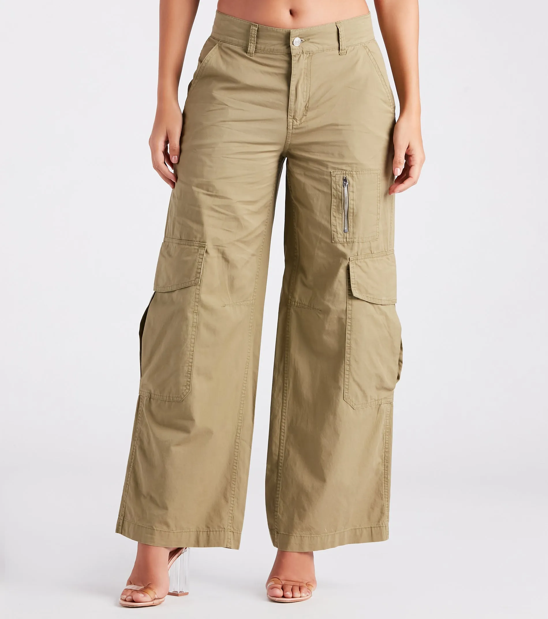 Serving Trendy Vibes Wide-Leg Cargo Pants sold by Windsor product image thumbnail 2