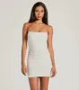 Glam Era Rhinestone And Pearl Strapless Mini Dress sold by Windsor