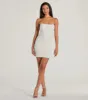 Glam Era Rhinestone And Pearl Strapless Mini Dress sold by Windsor