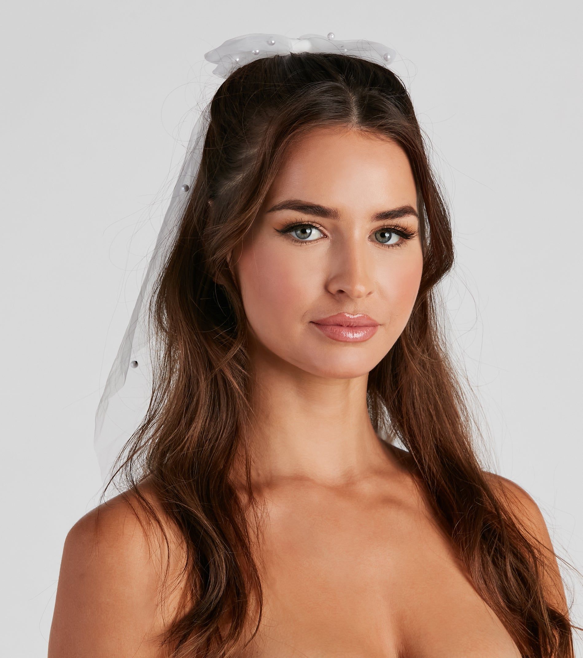 Faux Pearl Tulle Bow Barrette sold by Windsor product image thumbnail 2