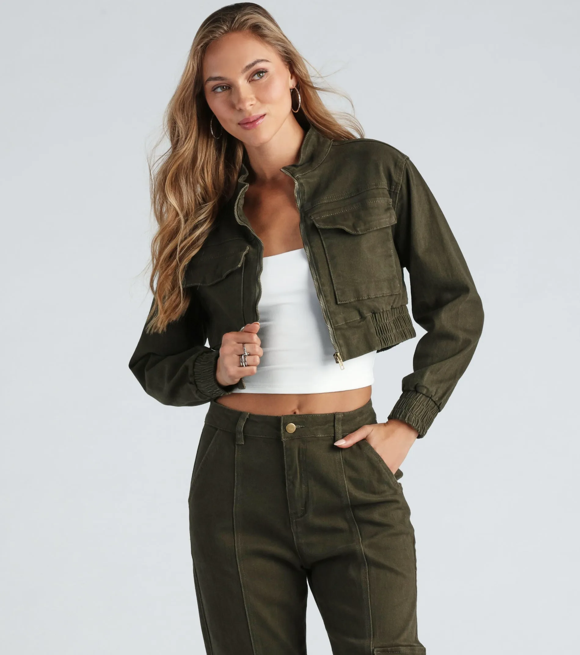 Fashion Boot Camp Denim Bomber Jacket sold by Windsor