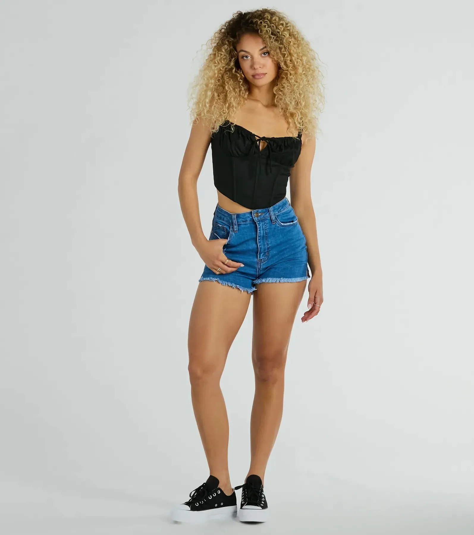 Play Your Way Tie Front Linen Corset Top sold by Windsor product image thumbnail 3