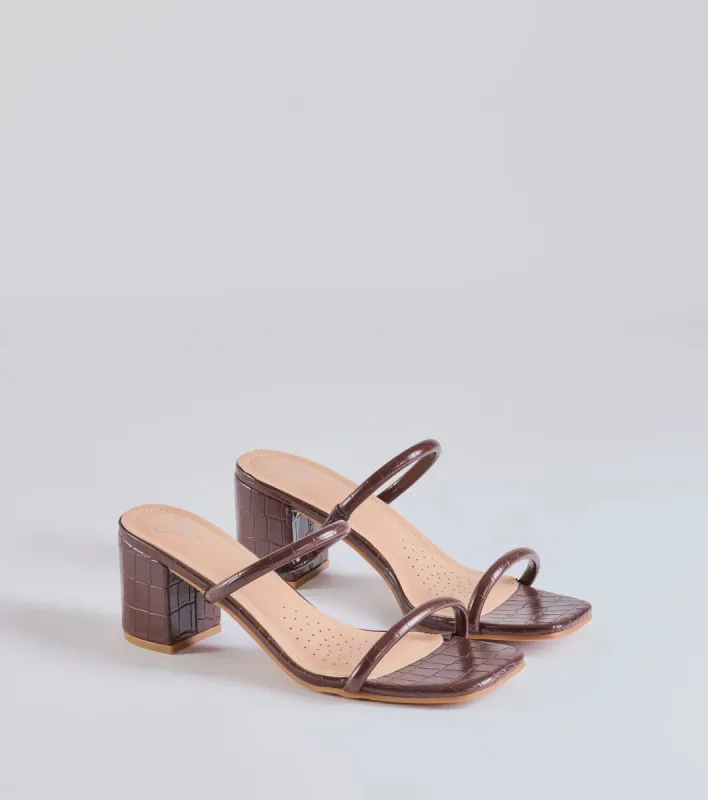 City Strolls Strappy Faux Leather Block Heels sold by Windsor