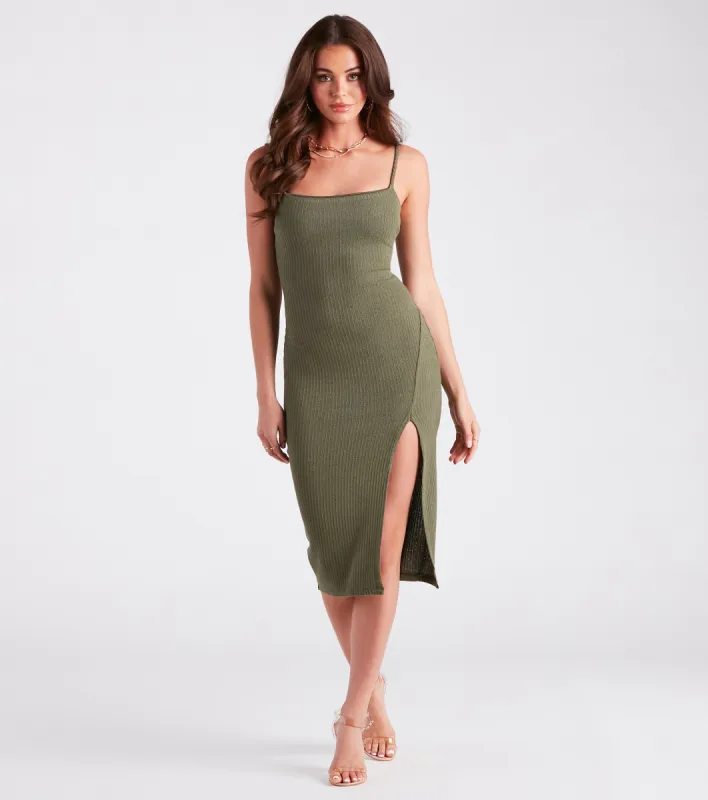 Casual Stroll Rib Knit Midi Dress sold by Windsor