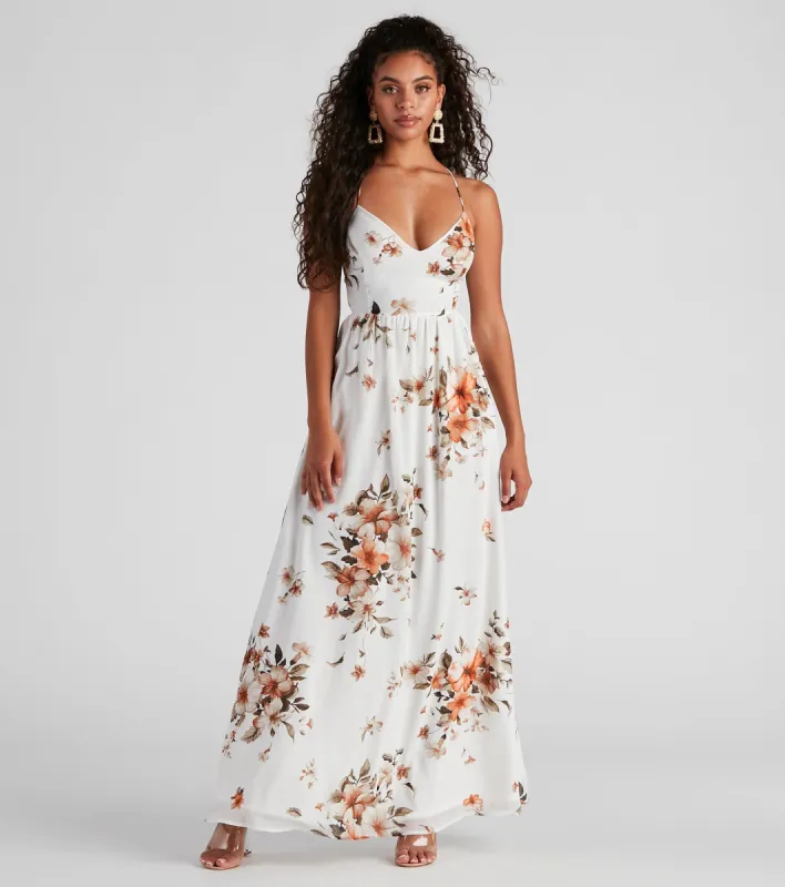 Effortless Beauty Floral Chiffon Maxi Dress sold by Windsor