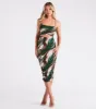Stand Out Marble Print Cutout Midi Dress sold by Windsor