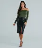 Chic Structure Faux Leather Cargo Midi Skirt sold by Windsor