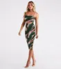 Stand Out Marble Print Cutout Midi Dress sold by Windsor