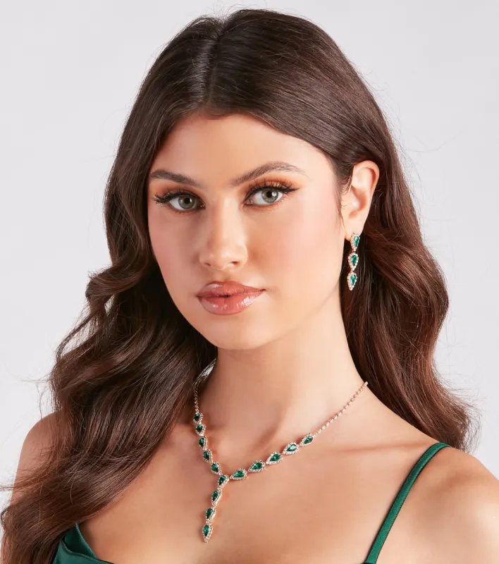 So Glamorous Gemstone Necklace And Earrings Set sold by Windsor