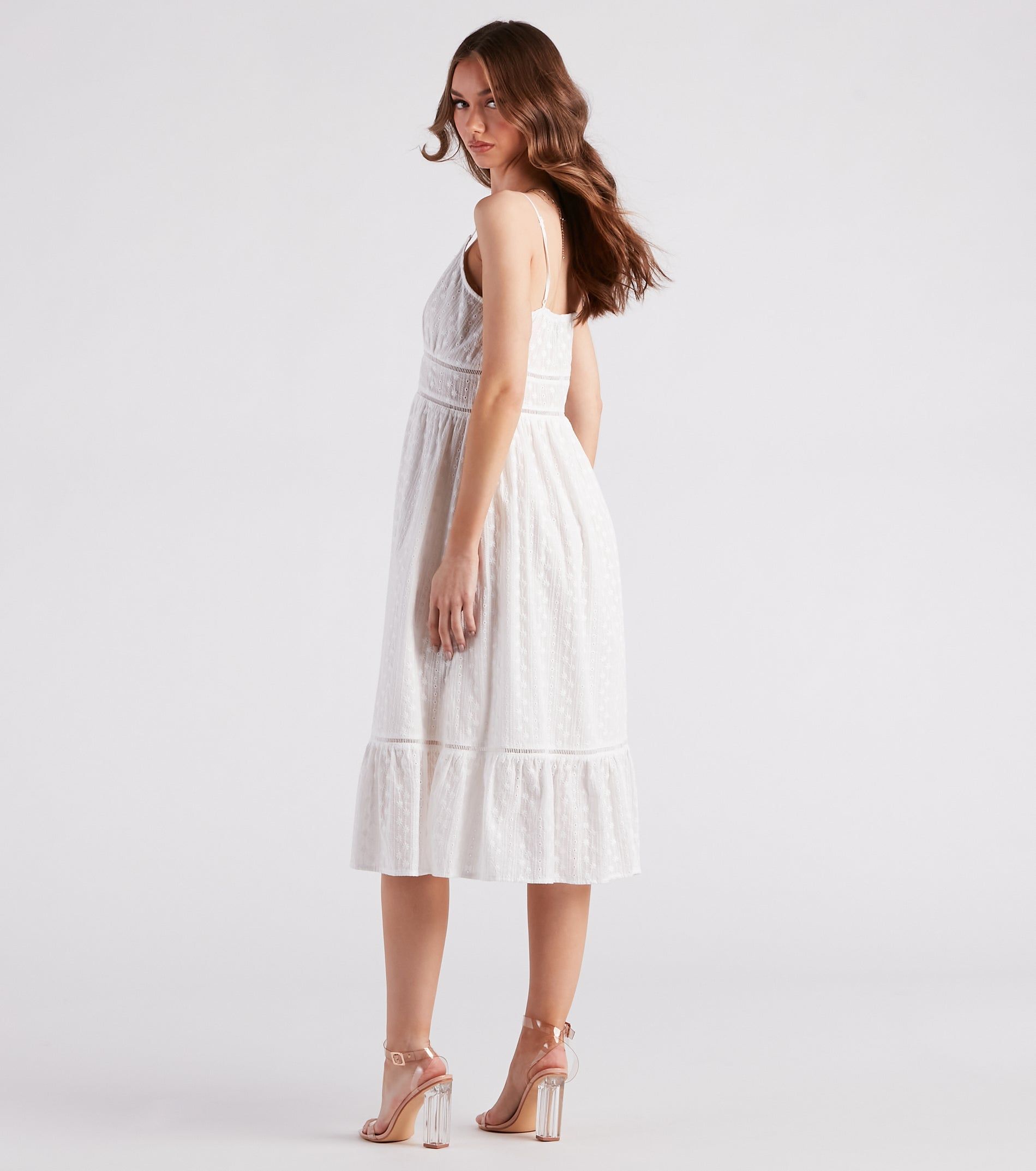 Swing My Way Eyelet Lace Midi Dress sold by Windsor product image thumbnail 2