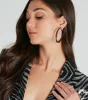 Chic Drama Rhinestone Twisted Hoop Earrings sold by Windsor