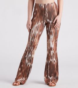 Eye-Catching Allure Printed Flare Pants sold by Windsor