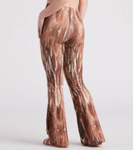 Eye-Catching Allure Printed Flare Pants sold by Windsor