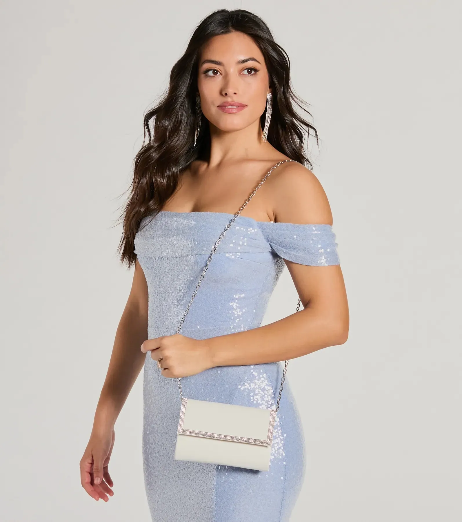 Sparkle Scene Rhinestone Foldover Clutch sold by Windsor product image thumbnail 2