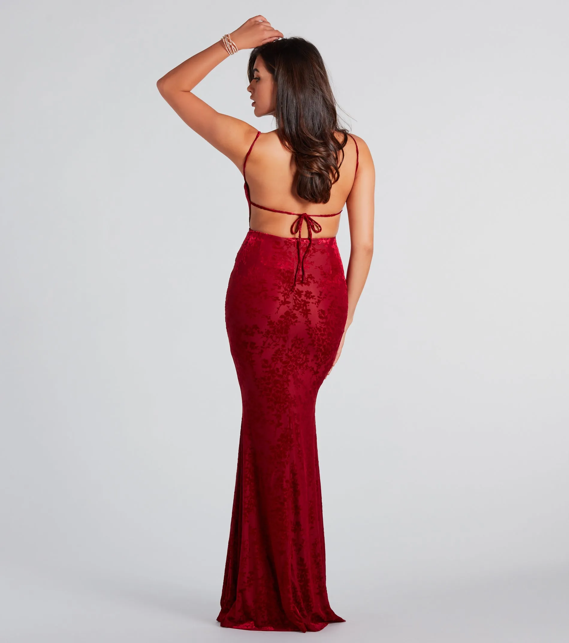 Daniela Velvet Open Back Mermaid Dress sold by Windsor